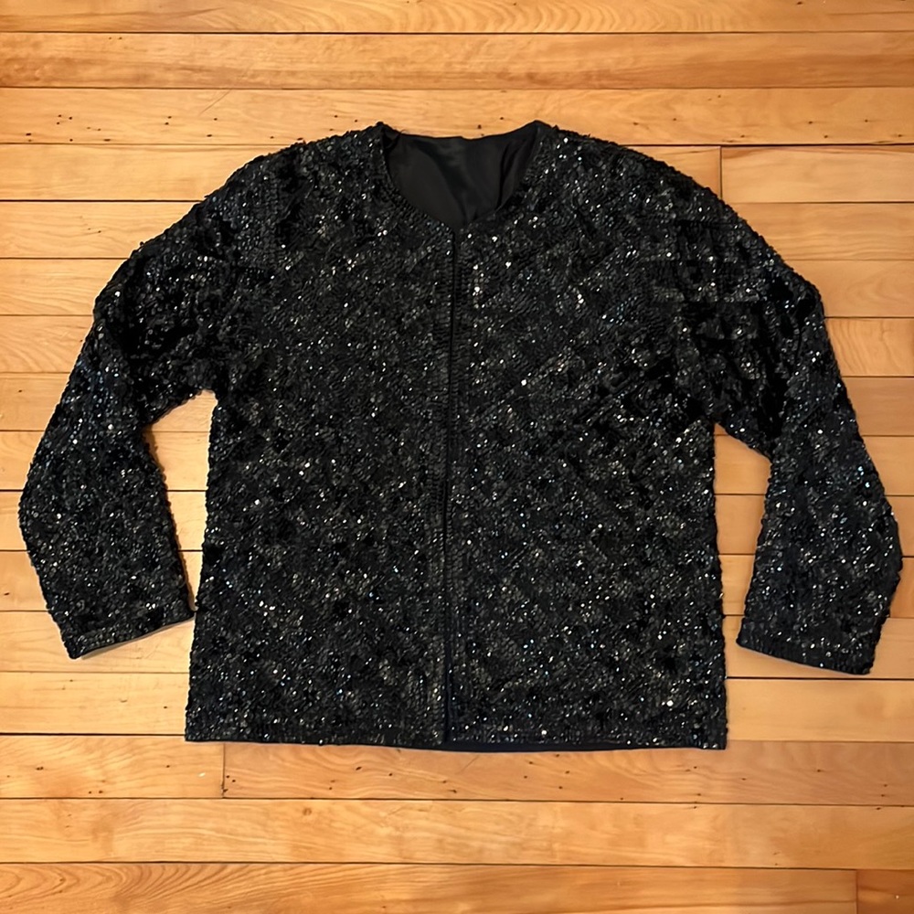 Vintage black sequined jacket